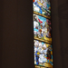 Lellei Szentháromság templom ólomüveg ablaka.