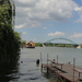 Dunapart híddal és régi vizimalommal.