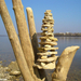 driftwood hand and stone "pagoda"by tamas kanya