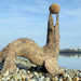 Driftwood art-Seal with ball in Hungary by tamas kanya