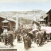 1890 kobe fesztivál tömeg főutca