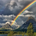Nature Rivers and lakes Rainbow over the mountain lake 041803