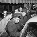 Young Japanese Americans, including several Army selectees, gath