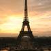Tour eiffel at sunrise from the trocadero