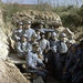 1917 Frontline trenches. Group of French servicemen. Woods of Hi