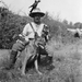 A British officer of the Army Veterinary Corps in Salonika with 