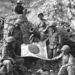 Captured Japanese flag on Iwo Jima