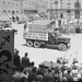 Hat kamion érkezik Piazzo Dei Signoria Firenze, Olaszország 1945