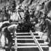 Burma-Thailand Railway. c. 1943. Prisoners of war POWs laying ra