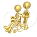 15296-Gold-Person-Pushing-Another-Person-In-A-Wheelchair-In-A-Ho