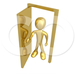 15457-Gold-Figure-Standing-In-An-Open-Doorway-Uncertain-Of-Wheth