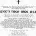 Kőszegszerdahely temető Szigeti Tibor Oros gyászjelentés