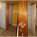 Beltéri gerébtokos fa ajtóbeépítése WC,fürdő panel lakás.