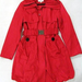 90729C-10B   CHANEL RED POLYESTER DUSTCOAT SIZE 2 4 6  PRICE USD