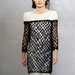 90806B-16 CHANEL BLACK COTTON&GAUZE DRESS SIZE 2 4 6. PRICE USD 