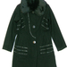 91008A-12A  CHANEL BLACK WOOL&COTTON  RABBIT FOX COAT SIZE 2 4 6