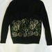 90922A-39 ANNA SUI BLACK WOOL JERSEY&TERYLENE TOP SIZE ONE SIZE 