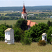 Vöröstó - templom a dombtetőről nézve