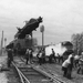 Vágánymező-fektető Platov és D1 motorvonat Novoszelje 1987