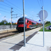 Railjet vonat halad a 2.számú vágányon Budapest Keleti pályaudva